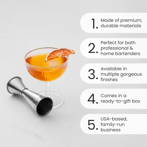 Vista 2 de A Bar Above Premium Jigger Japonés, 8 Marcaciones de Medición Precisas, Medidor Doble de Cóctel de Acero Inoxidable 304 de Alta Resistencia