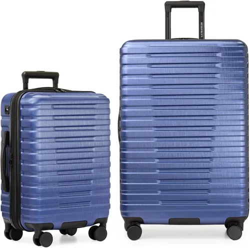 Vista 12 de U.S. Traveler Boren - Maleta de viaje extensible rígida con 8 ruedas giratorias, color negro, juego de 2 piezas