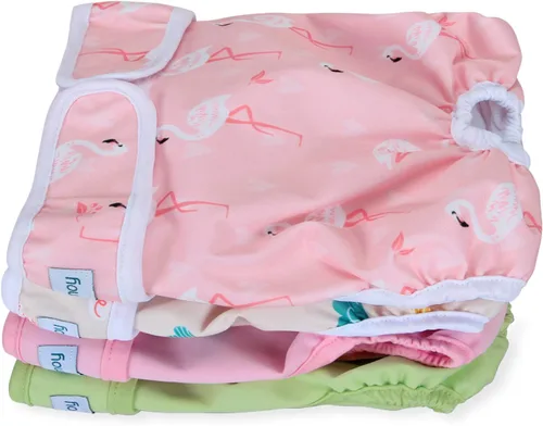 Vista 17 de Teamoy 4 piezas de pañales lavables para perras, fundas reutilizables para pañales de perras, superabsorbentes y cómodas, XS