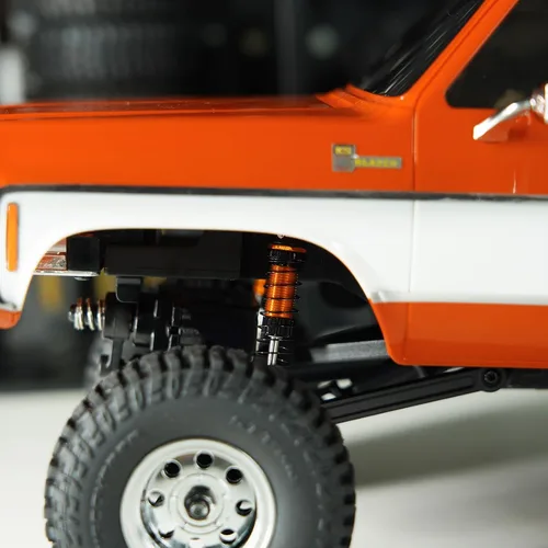 Vista 6 de INJORA Amortiguador de aceite de amortiguador de choque tele roscado de aluminio de 1.772 in para 1/24 RC Crawler FMS FCX24 Actualización (Oro)