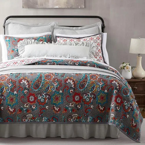 Vista 15 de Paseo Road Abbie - Juego de edredón de 2 piezas con funda de almohada, color gris, tamaño individual, juego de ropa de cama reversible ligero