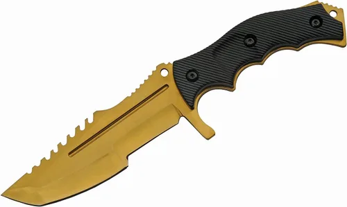 Vista 2 de SZCO Full Tang - Cuchillo de caza de 8.5 pulgadas, cuchillo de campamento con mango ABS, hoja y funda de acero inoxidable, cuchillo de bolsillo