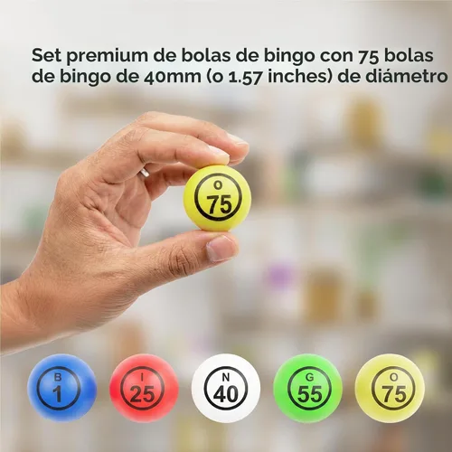 Vista 3 de GSE 1.57" Bolas de bingo multicolor, bolas de bingo numeradas dobles