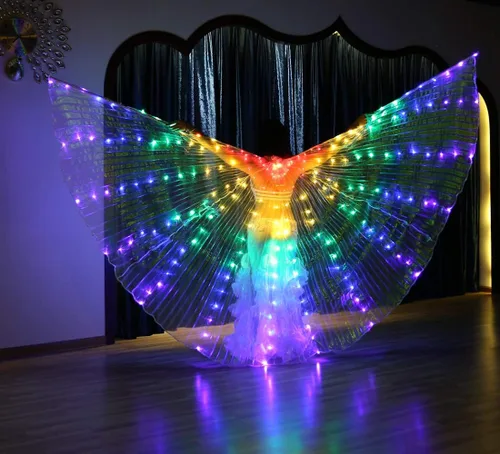 Vista 2 de Isis Wings - Disfraz de luces LED con luces brillantes capa de carnaval para EDC