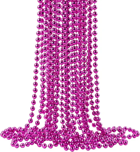 Vista 13 de ZZYFGH 12 Collares de Cuentas Negras, Collares de Cuentas de Navidad de 33'' 7mm, Disfraz de Collar de Cuentas de Mardi Gras Navidad, Accesorios