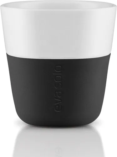 Vista 2 de Eva Solo 2 Tazas Tumbler de Espresso Tazas de Café Tumbler de Porcelana de 3 oz con Agarre Recubierto de Silicona Diseño Danés, Funcionalidad