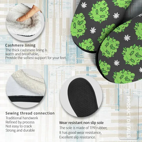 Vista 7 de KEHUASW Trendy Slipper weed Slippers Cannabis leafs Mens Bedroom Slippers Slide Slipper Women Bed House Slippers Washable House Slipper