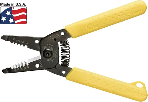 Vista 3 de IDEAL Electrical 45-120 T-5 T-5 - Pelacables amarillo con agujeros de bucle, nariz de alicate, apertura automática con resorte (paquete de 2)