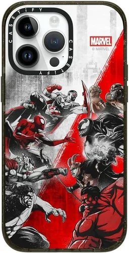 Vista 71 de CASETiFY Funda para iPhone Air, compatible con MagSafe Marvel VS CoLab Protección contra caídas de grado militar 4x de 8.2 pies Funda Capitán