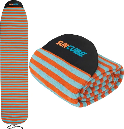 Vista 8 de SUN CUBE Funda para calcetín para tabla de surf, bolsa protectora para tabla de surf, ligera, elástica, para longboard, híbrido, tabla corta