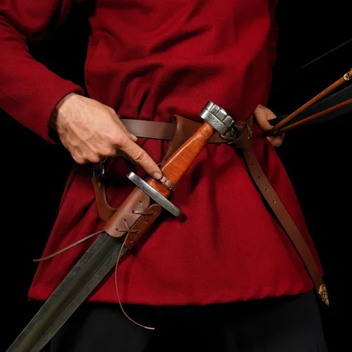 Vista 5 de Mythrojan Rana "Adventurer", ideal para Warrior Knight Vikings SCA LARP, cuero de grano completo
