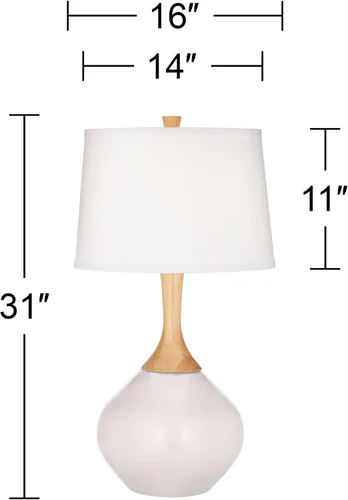 Vista 3 de Color + Plus Wexler 31" White Shade Mellow Coral Pink Table Lamp