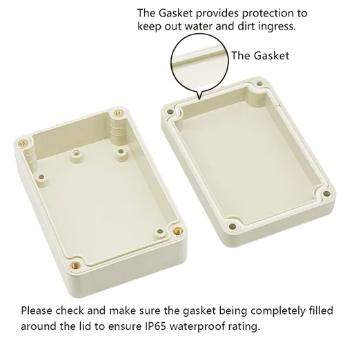 Vista 4 de Zulkit Caja de conexiones de plástico ABS a prueba de polvo impermeable IP65 Cajas eléctricas universales Caja de proyectos Gris 3.3 x 2.3 x 1.3