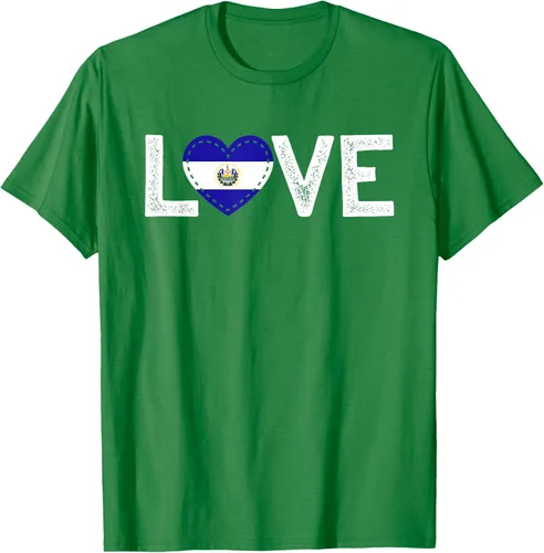 Vista 4 de Camiseta de regalo con la bandera de El Salvador LOVE, Negro, S
