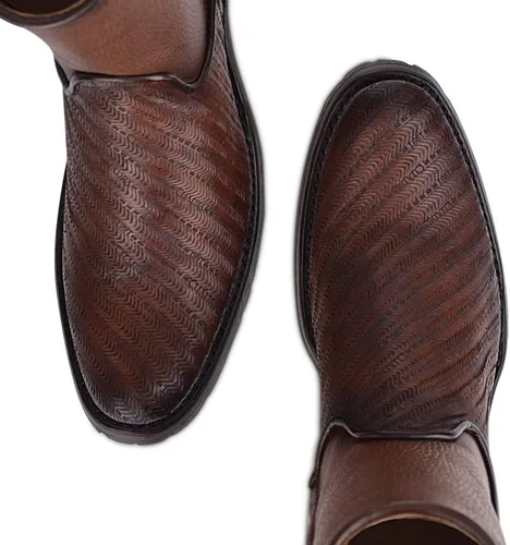 Vista 7 de Bota Cuadra para hombre en piel bovino con cremallera