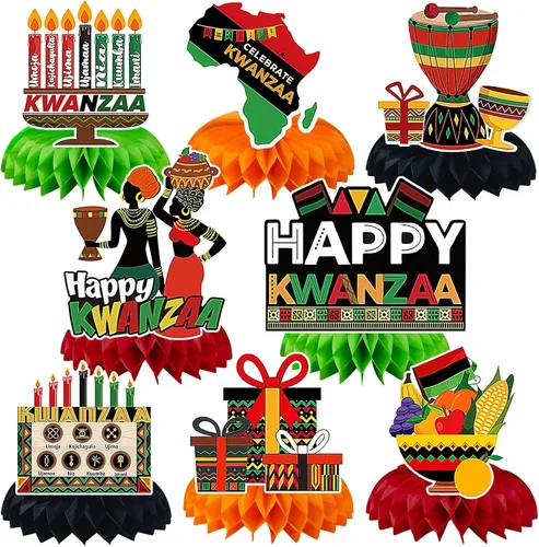 Vista 16 de JULMELON Paquete de 8 piezas de decoraciones de mesa para el 4 de julio, centros de mesa de panal, centros de mesa dobles de 3D para el 4 de julio