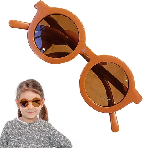 Vista 5 de Yimin Kids Sunglasses,UV-Proof Round Sunglasses for Kids - Sun Eyewear Streamlined Arc Design Integrated Nose Pads Thick Frame