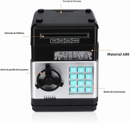 Vista 4 de Alcancía Electrónica de Cajero Automático con Contraseña de Dibujos Animados Lata de Monedas de Efectivo Puede Desplazar Automáticamente Billetes
