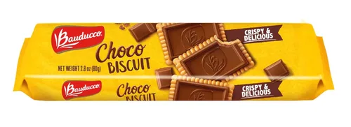 Vista 9 de Bauducco Galletas Choco Biscuit – Galletas crujientes cubiertas de chocolate, envueltas individualmente para aperitivos, postres y loncheras, 25.3