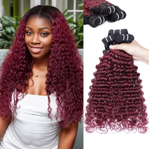 Vista 22 de Manojos de cabello humano ondulado profundo de 12, 14, 16 pulgadas, paquetes de ondas de agua, 100% sin procesar, 10A, cabello humano virgen