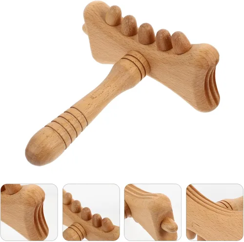 Vista 7 de Beech Guasha Stick for Body Scraping Massage Portable Multi-Functional Massager for Shoulder Neck Back Relief Enhances and Skin Absorption for Adults