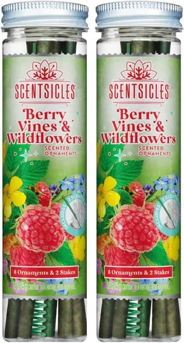 Vista 20 de Scentsicles Adornos para árbol de Navidad perfumados de abeto blanco de invierno, 2 botellas (12 varillas en total)