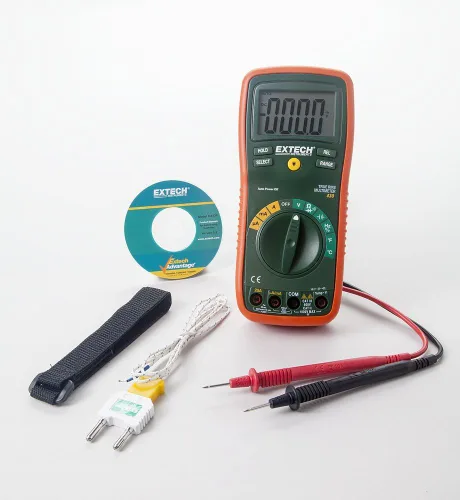 Vista 2 de Extech - EX430A EX430 Multímetro de autorajuste automático True RMS AC/DC a 1000V, corriente a 10A, resistencia, capacitancia, frecuencia