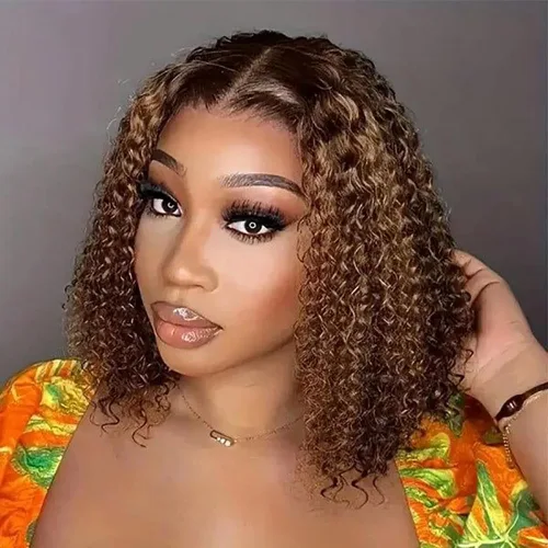 Vista 7 de Pelucas de cabello humano sin pegamento, color naranja jengibre, pre desplumadas, pre cortadas, pelucas de encaje frontal rizadas