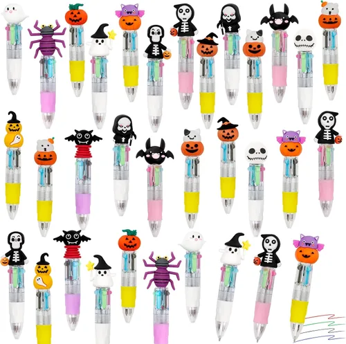 Vista 25 de CZWZ 8 piezas de bolígrafos de cuentas navideños, bolígrafos de plástico con cuentas y cuentas de silicona multicolor, bolígrafos navideños