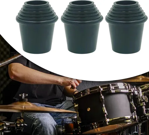 Vista 2 de 3 Pieces Drum Feet Slipcover Parts for Floor Tom Legs with Anti Skid Base Hardware Replacement for Bass Drum Percussion Instruments Suitable for, 3