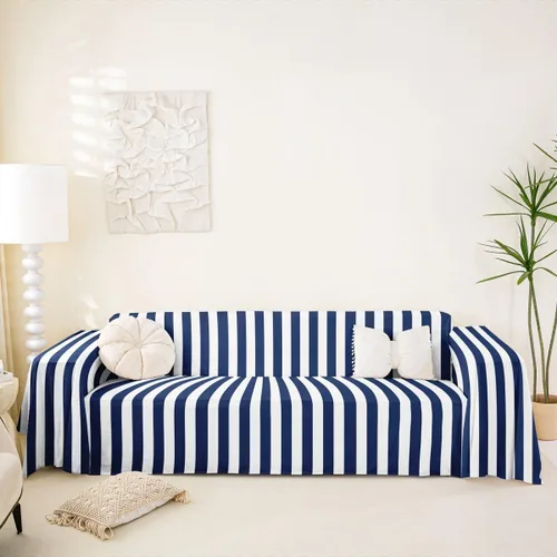Vista 19 de Erosebridal Funda de sofá de lunares de 71 x 91 pulgadas, funda de sofá con lunares geométricos, funda de sofá moderna de estilo rústico con Blanco