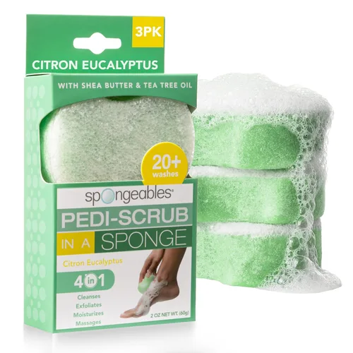 Vista 24 de Spongeables Pedi Scrub Foot Exfoliating 20+ Wash Sponge