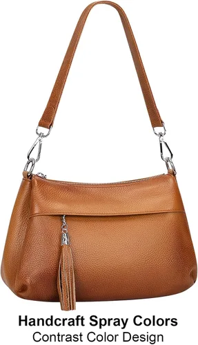Vista 2 de Over Earth Bolsos de cuero para mujer, bolso de hombro pequeño Hobo para mujer