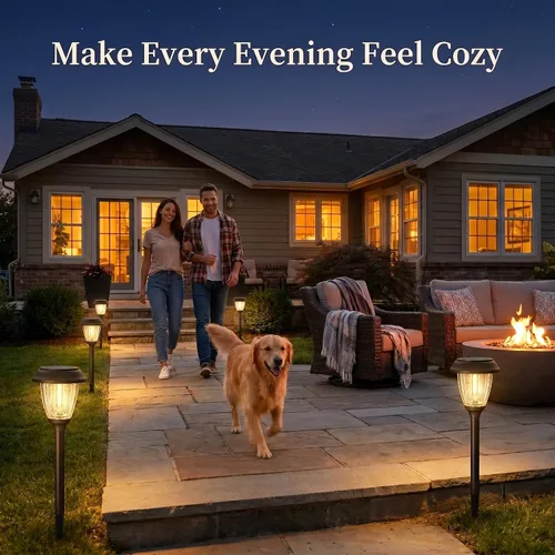 Vista 4 de XMCOSY+ Luces solares de camino para exteriores, luces solares de vidrio blanco cálido de 10/25 lm para patio y pasarela, iluminación de paisaje