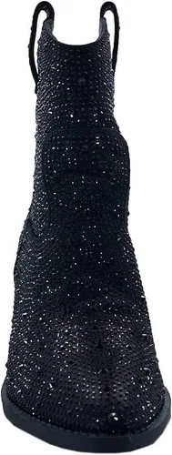 Vista 2 de ABSOLEX Botines de mujer vaquera occidental con punta puntiaguda con diamantes de imitación