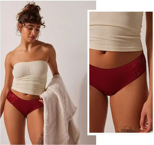 Vista 4 de LEVAO Bragas de bikini de algodón para mujer, suaves, elásticas, de cintura baja, paquete múltiple, ropa interior atrevida S-XL