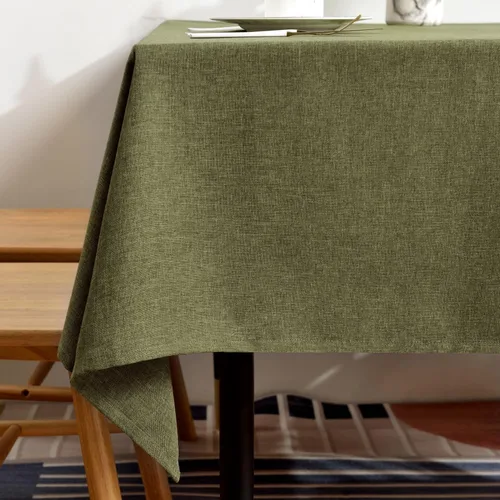 Vista 37 de BALCONY & FALCON Mantel Rectangular de Lino Sintético Impermeable Lavable Limpiable Cubierta de Mesa para Decoración de Mesa de Cocina Comedor