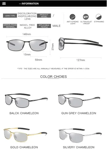 Vista 7 de FEISEDY Gafas de sol fotocrómicas polarizadas clásicas que conducen gafas fotosensibles B2444