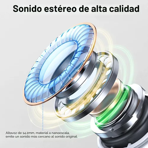Vista 2 de Auriculares Bluetooth 5.4, auriculares inalámbricos 2026 Bass-3.0 3D-estéreo, 4 micrófonos ENC con cancelación de ruido, auriculares intrauditivos