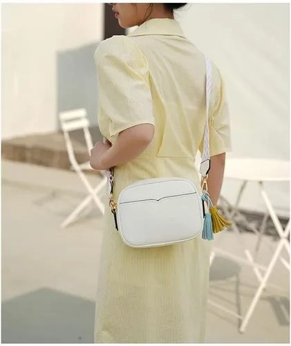 Vista 5 de Bolsos cruzados pequeños para mujer, con correa de guitarra, bolso cruzado de cuero