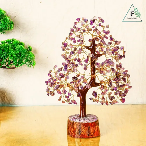 Vista 6 de FASHIONZAADI Árbol de cristal de amatista, decoración de amatista para energía positiva, decoración de piedra curativa, regalos curativos