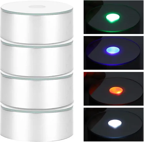 Vista 3 de 4 bases de luz, multicolor cambiante, base de exhibición de luz USB, soporte de exhibición con interruptor táctil sensible para cristal 3D, bola