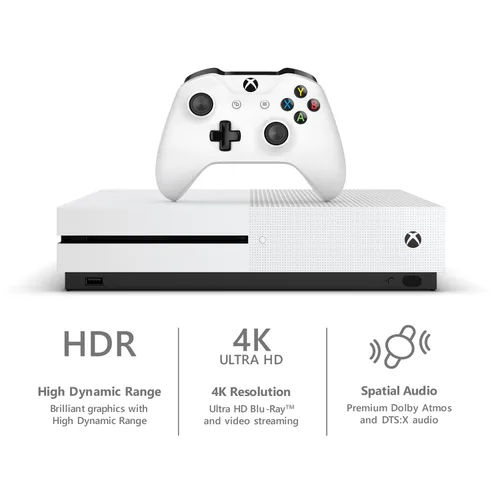 Vista 5 de Microsoft Xbox One S 1Tb Console - White Discontinued