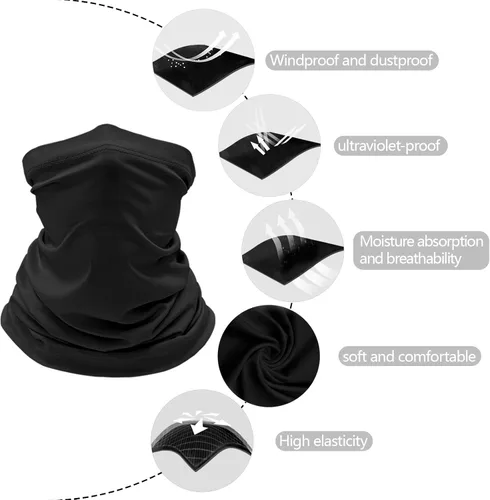 Vista 2 de Paquete de 6 polainas refrescantes para el cuello, máscara facial para verano, transpirable, antipolvo, UV, bufanda para hombres y mujeres, pesca