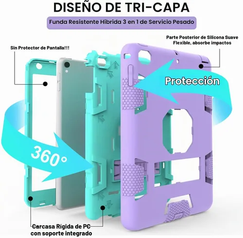Vista 2 de CCMAO Funda para iPad mini 5 2019, iPad mini 4 2015, funda protectora híbrida resistente a prueba de golpes para iPad mini 5ª/4ª generación 7.9