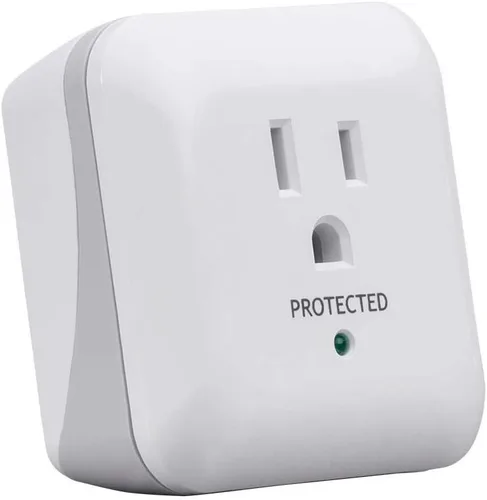 Vista 2 de Monoprice Power & Surge - Blanco Protector de sobretensiones de 1 salida con alarma de fin de servicio, 900 julios 15A / 125V / 1875W, 10dB a 60dB