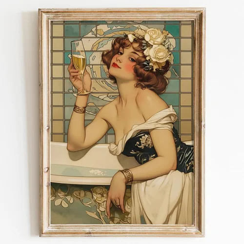 Vista 11 de Muaccouioo Póster vintage de vaquera de mujer, pintura de retrato de mujer, imágenes estéticas occidentales, arte de pared de mujer de moda, cuadros