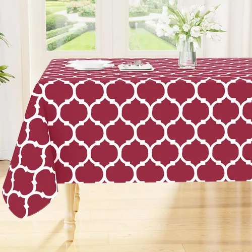Vista 47 de Smiry - Mantel cuadrado de vinilo impermeable con respaldo de franela para mesas cuadradas, manteles de plástico lavables a prueba de derrames