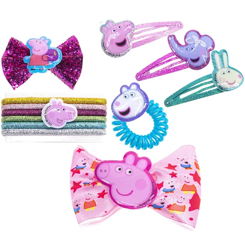 Vista 3 de Peppa Pig - Mochila Townley Girl Bolsa de regalo de maquillaje cosmético incluye accesorios para el cabello y mochila de PVC impresa para niños