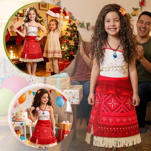 Vista 4 de iTVTi Vestido de princesa para niña, disfraz de aventura oceánica, Halloween, carnaval, cosplay